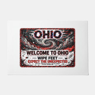 Welcome To Ohio Glitch Funny Doormat ドアマット