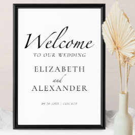 Welcome to our'結婚's Black & White Welcome Sign ポスター