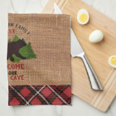 Welcome to our Bear Cave キッチンタオル (四つ折り)