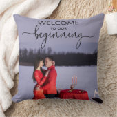 Welcome To Our Beginning Personalized Photo クッション (ブランケット)