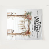 Welcome to Our Beginning – Rustic Wedding Backdrop タペストリー (正面(横))