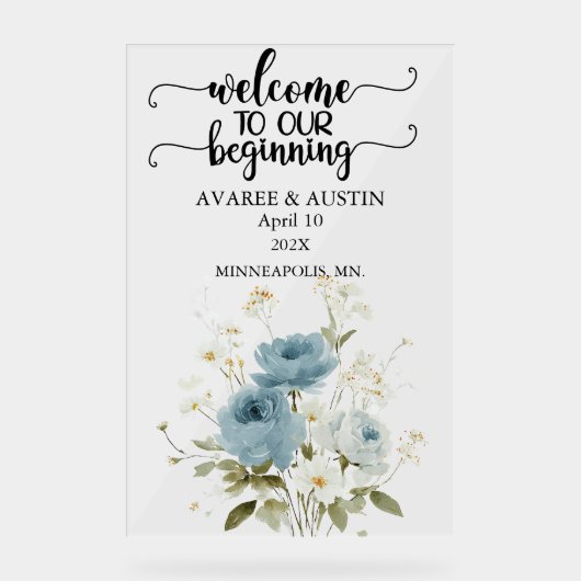 Welcome to our Beginning Wedding  Acrylic Sign アクリルサイン (正面)