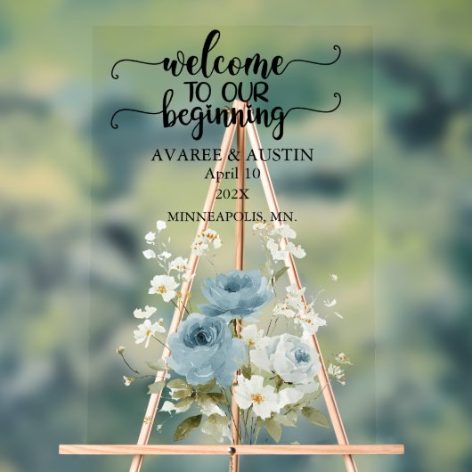 Welcome to our Beginning Wedding  Acrylic Sign アクリルサイン (ニュートラル)