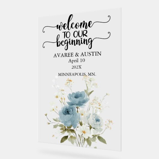 Welcome to our Beginning Wedding  Acrylic Sign アクリルサイン (傾斜)