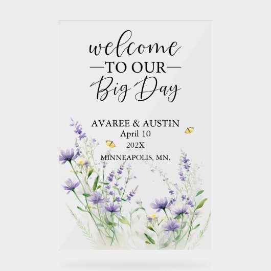 Welcome To Our Big Day Wedding  アクリルサイン (正面)