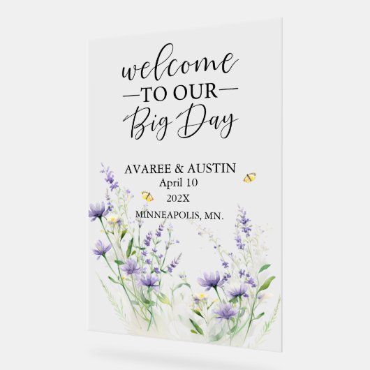 Welcome To Our Big Day Wedding  アクリルサイン (傾斜)