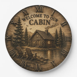 Welcome to Our Cabin Rustic Lake House ペーパープレート