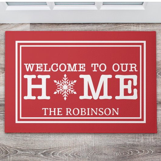 Welcome to Our Christmas Home ドアマット