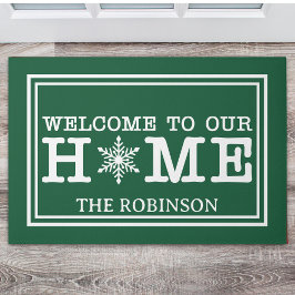 Welcome to Our Christmas Home ドアマット