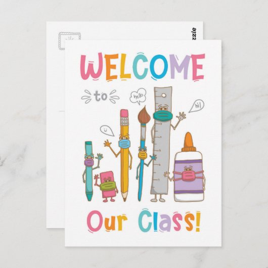 Welcome to Our Class (vertical) ポストカード (正面/裏面)