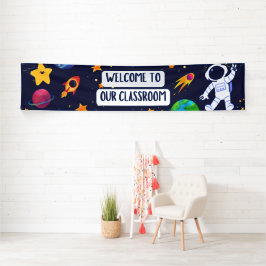 Welcome to Our Classroom Banner in Navyおもしろい宇宙 横断幕
