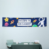 Welcome to Our Classroom Banner in Navyおもしろい宇宙 横断幕 (トレードショー)