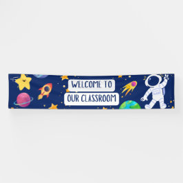 Welcome to Our Classroom Banner in Navyおもしろい宇宙 横断幕