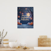 Welcome to Our Enchanted Halloween – Cute Ghost Po ポスター (キッチン)