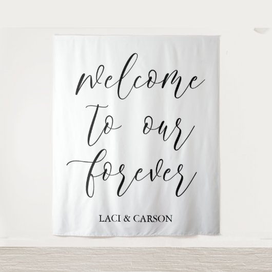「Welcome to Our Forever」のタペストリー結婚の背景 タペストリー (正面)