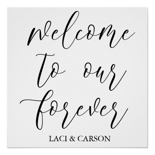 「Welcome to Our Forever」のタペストリー結婚の背景 ポスター (正面)