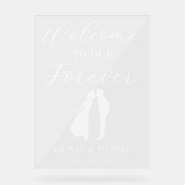 Welcome to Our Forever Elegant Wedding Welcome アクリルサイン