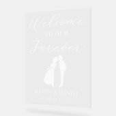 Welcome to Our Forever Elegant Wedding Welcome アクリルサイン (傾斜)
