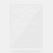 Welcome to Our Forever Script Wedding Welcome アクリルサイン (正面)