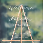 Welcome to Our Forever Script Wedding Welcome アクリルサイン (ニュートラル)