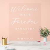 Welcome to Our Forever Script Wedding Welcome アクリルサイン (ウェディング)