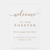 Welcome To Our Forever Wedding Frosted アクリルサイン (正面)