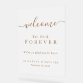 Welcome To Our Forever Wedding Frosted アクリルサイン (傾斜)