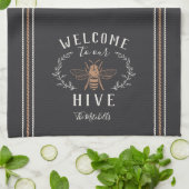 Welcome to Our Hive パーソナライズされた キッチンタオル (折り畳み)