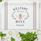 Welcome to Our Hive パーソナライズされた キッチンタオル (折り畳み)