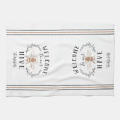 Welcome to Our Hive パーソナライズされた キッチンタオル (横)