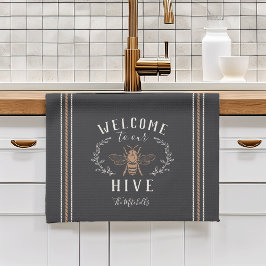 Welcome to Our Hive パーソナライズされた キッチンタオル