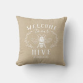 Welcome to Our Hive パーソナライズされた クッション (正面)
