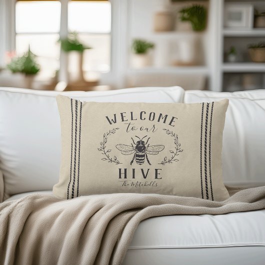Welcome to Our Hive パーソナライズされた ランバークッション