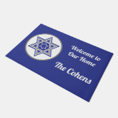 「Welcome to Our Home」デイビッドのスターカスタムスター ドアマット (アングル)