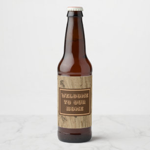 Welcome to Our Home 素朴 Woodgrain Photo自然 ビールラベル