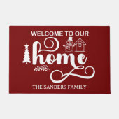 Welcome to Our Home Cute Christmas Family ドアマット (正面)