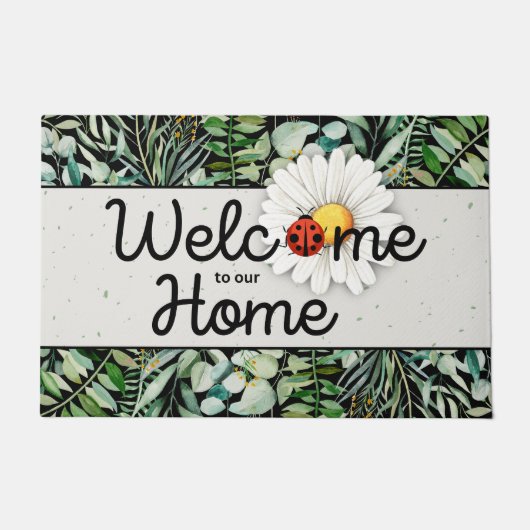 Welcome to Our Home Ladybug Doormat ドアマット (正面)