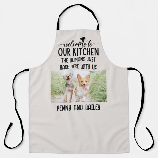 Welcome To Our Kitchen Dog & カスタムPhoto エプロン (正面)