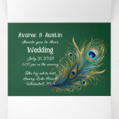 Welcome to our Love Storyピーコックダークグリーン 三つ折り招待状 (内部中)