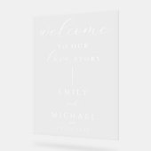 Welcome To Our Love Story エレガントモダン結婚. アクリルサイン (傾斜)