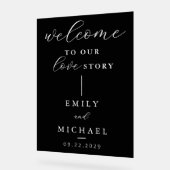 Welcome To Our Love Story エレガントモダン結婚. アクリルサイン (傾斜)