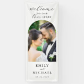 Welcome To Our Love Story エレガント Photo 結婚's 横断幕 (縦)