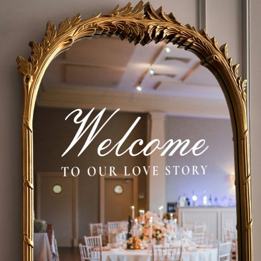 Welcome to Our Love Story クラシック Script 結婚's ウィンドウサイン