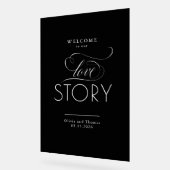 Welcome To Our Love Story Black 結婚's Welcome アクリルサイン (傾斜)