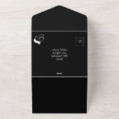 Welcome to our Love Story Black and White 結婚's オールインワン招待状 (外側)