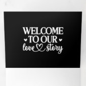 Welcome to our Love Story Black and White 結婚's 三つ折り招待状 (内部最初)