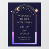 Welcome To Our Love Story Navy Blue Celestial ウィンドウサイン (シート)
