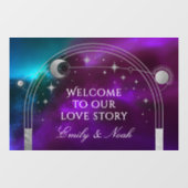 Welcome To Our Love Story Purple Teal Celestial ウィンドウサイン (シート)