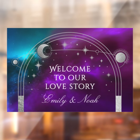 Welcome To Our Love Story Purple Teal Celestial ウィンドウサイン (シート2)