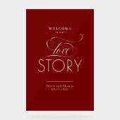 Welcome To Our Love Story Red Wedding Welcome アクリルサイン (正面)